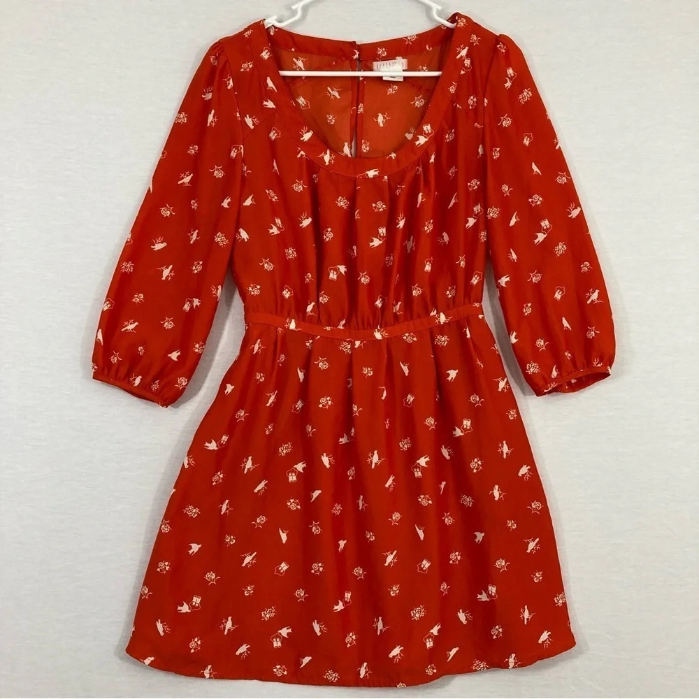 Cooperative Red Lightweight Novelty Print Mini Dress Small